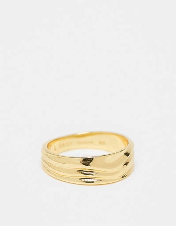 wave chunky ring in 18ct gold plated sterling silver