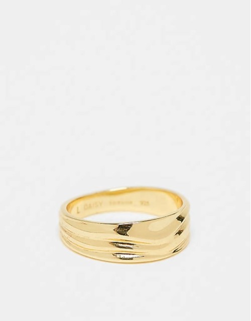 wave chunky ring in 18ct gold plated sterling silver