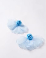 stud earrings with delicate flower in blue
