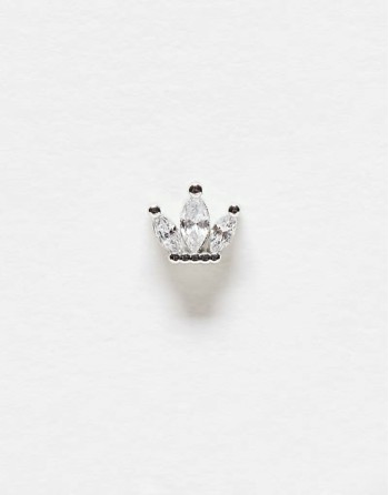 6mm multi crystal gemset crown labret ear piercingin stainless steel