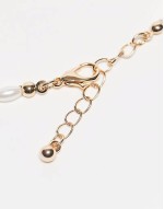 pack of 3 braided bracelets with faux pearl charm detail in gold tone