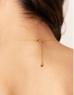 3 In A Group domed heart charm short necklace in 18k gold plated