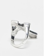 unisex ring with heart cross in silver