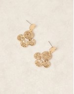 boho disc drop earrings in gold
