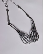 choker necklace with skeleton hand design