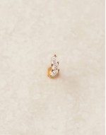 triple crystal navette earring labret  in 18k gold plated