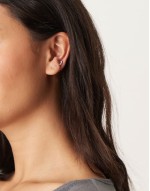 triple crystal navette earring labret  in 18k gold plated