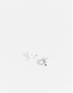CZ fish stud earrings in sterling silver