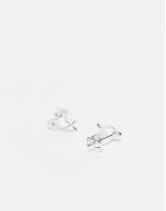 CZ fish stud earrings in sterling silver