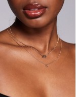 xolove multirow choker necklace with xo charm in gold