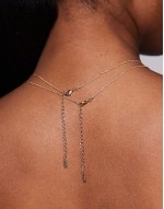 xolove multirow choker necklace with xo charm in gold