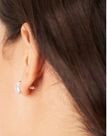 polished domed mini stud earrings in sterling silver plated