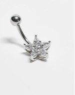 star gem cluster 10mm belly bar in sterling silver