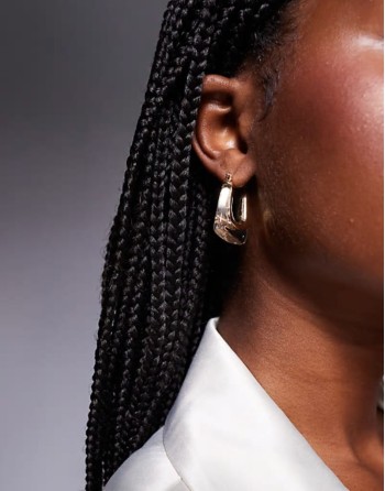 square drop earrings in gold and clear