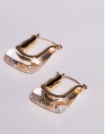 square drop earrings in gold and clear