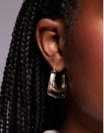square drop earrings in gold and clear