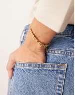 Lost Souls stainless steel 18ct gold plated 7mm curb chain bracelet
