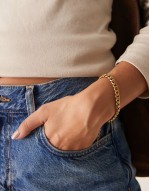 Lost Souls stainless steel 18ct gold plated 7mm curb chain bracelet