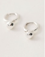 small hoop earrings with stud detail in silver