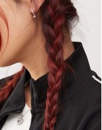 small hoop earrings with stud detail in silver