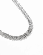 stainless steel vintage style chain necklace in silver