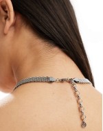 stainless steel vintage style chain necklace in silver