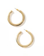 14k gold plated tube hoop earrings