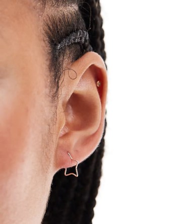 12mm star hoop earrings in sterling silver