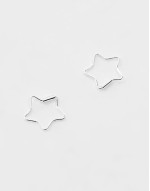 12mm star hoop earrings in sterling silver