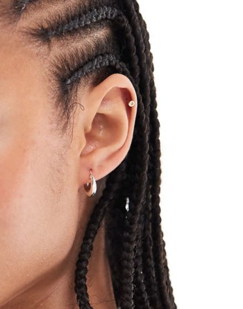 10mm rounded hoop earrings in sterling silver