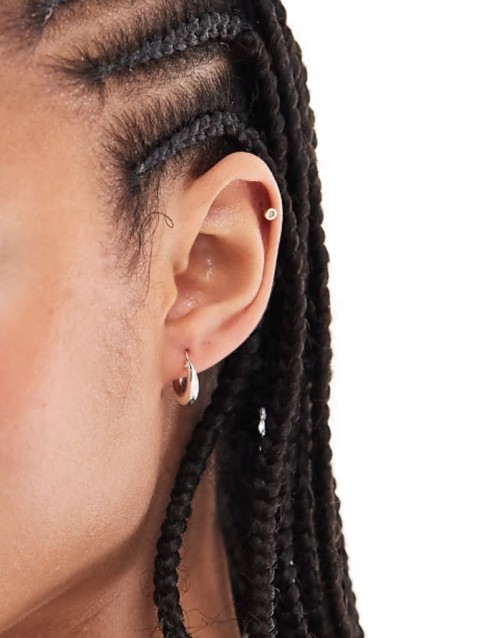 10mm rounded hoop earrings in sterling silver
