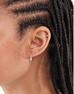 10mm rounded hoop earrings in sterling silver