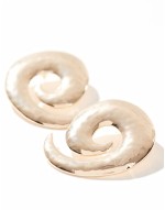 oversized stud earrings with spiral detail in gold tone