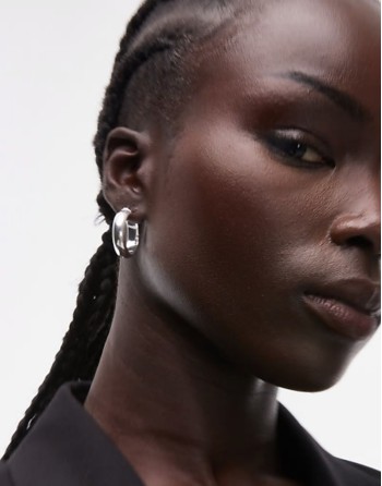 sterling silver rounded creole hoop earrings