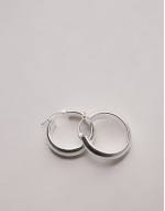 sterling silver rounded creole hoop earrings