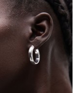 sterling silver rounded creole hoop earrings