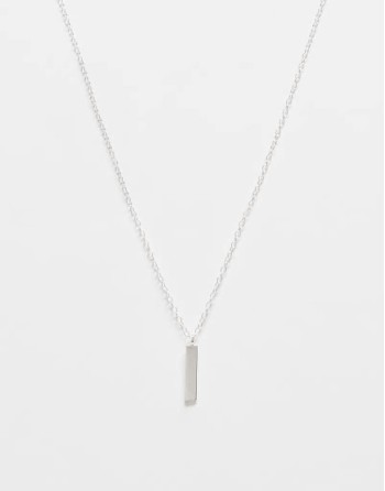 bar necklace in sterling silver