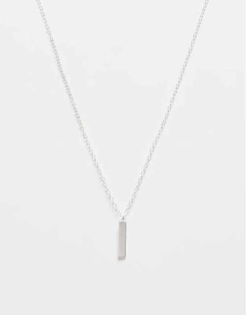 bar necklace in sterling silver