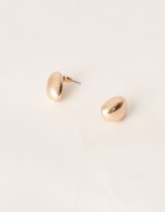stud earrings with mini dome stud in brushed gold tone