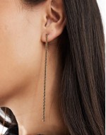 14k gold plated drop earrings with chain detail