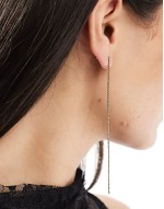 14k gold plated drop earrings with chain detail