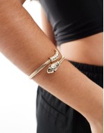 wrap bracelet with snake detail in gold tone
