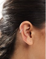 crystal band ear cuff in sterling silver