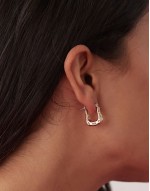hammered hoop earrings in gold