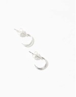 10mm double layer huggie hoop earrings in sterling silver
