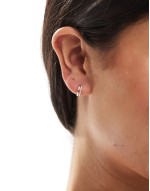 10mm double layer huggie hoop earrings in sterling silver