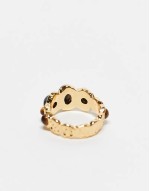 Limited Edition 14k gold plated ring with real tigers eye semi precious stone design