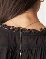 Lost Souls stainless steel 18ct gold plated crystal pendant necklace
