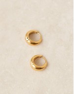 Lost Souls stainless steel 18ct gold plated curved huggie hoop earrings