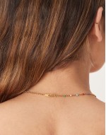 Lost Souls stainless steel 18ct gold plated enamel rainbow beaded choker necklace